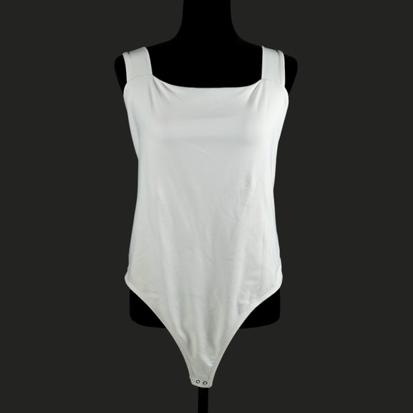 Abercrombie & Fitch Soft A&F White Square‑Neck Strap Bodysuit – Size XL - Picture 4 of 14